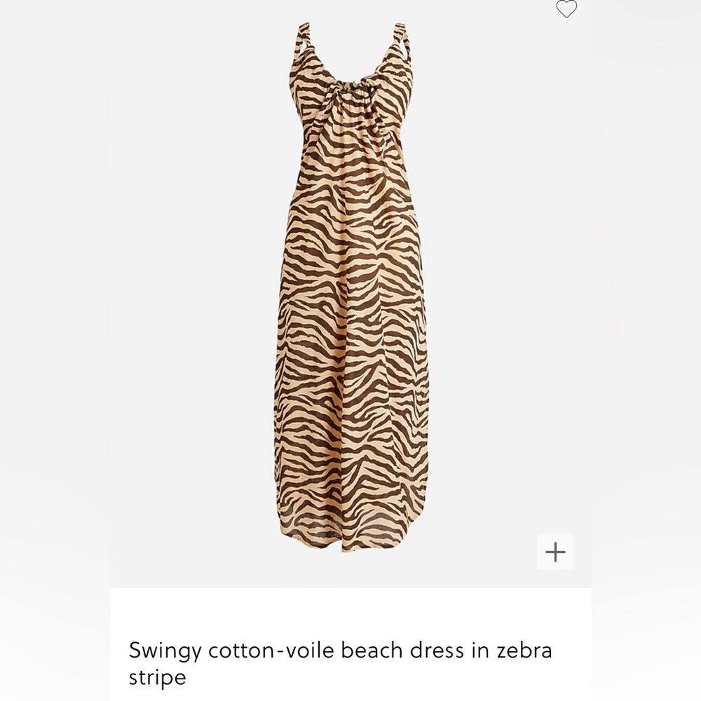 J Crew Cotton voile zebra dress, size XL NWOT